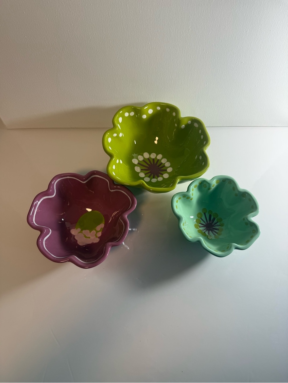 Boston Warehouse Fresh Cut Flowers Set Of 3 Bowls